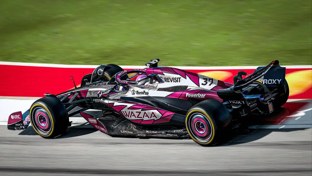Formel 1 racerbil på racerbane